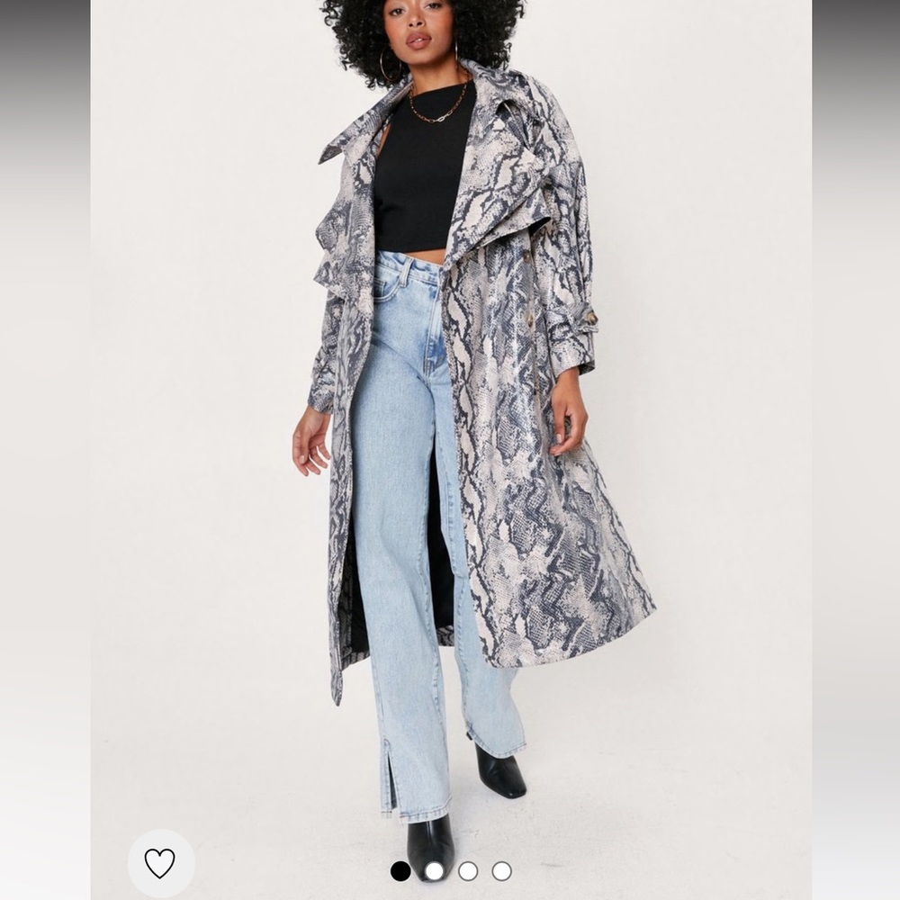 Nasty gal snake print trench coat